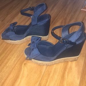 Navy and Cork Tory Burch Wedge